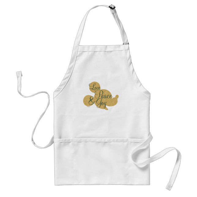 Mickey Mouse | Christmas Love, Peace & Joy Adult Apron (Front)