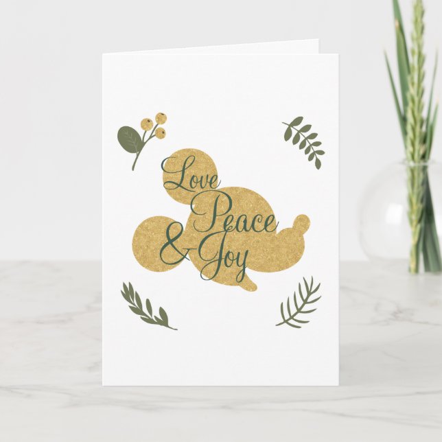 Mickey Mouse | Christmas Love, Peace & Joy Card (Front)