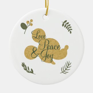 Mickey Mouse | Christmas Love, Peace & Joy Ceramic Ornament