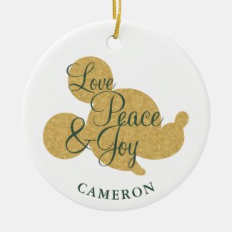 Mickey Mouse | Christmas Love, Peace & Joy Ceramic Ornament
