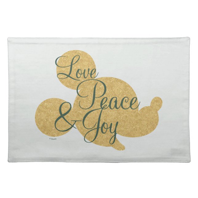 Mickey Mouse | Christmas Love, Peace & Joy Cloth Placemat (Front)