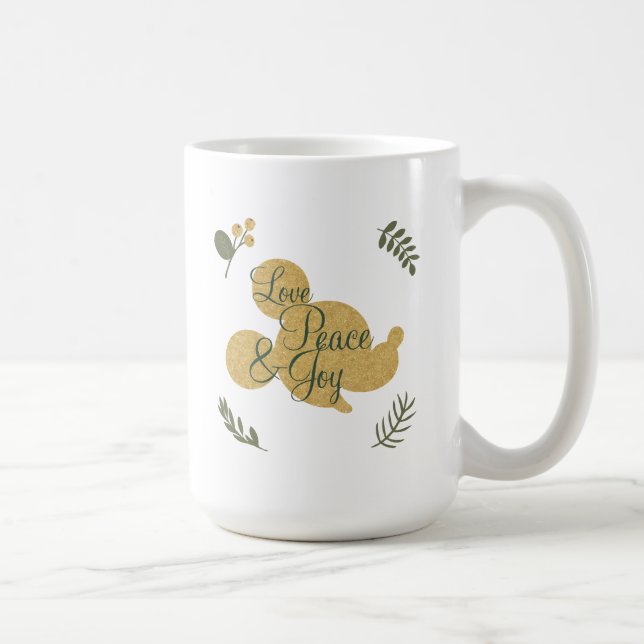 Mickey Mouse | Christmas Love, Peace & Joy Coffee Mug (Right)
