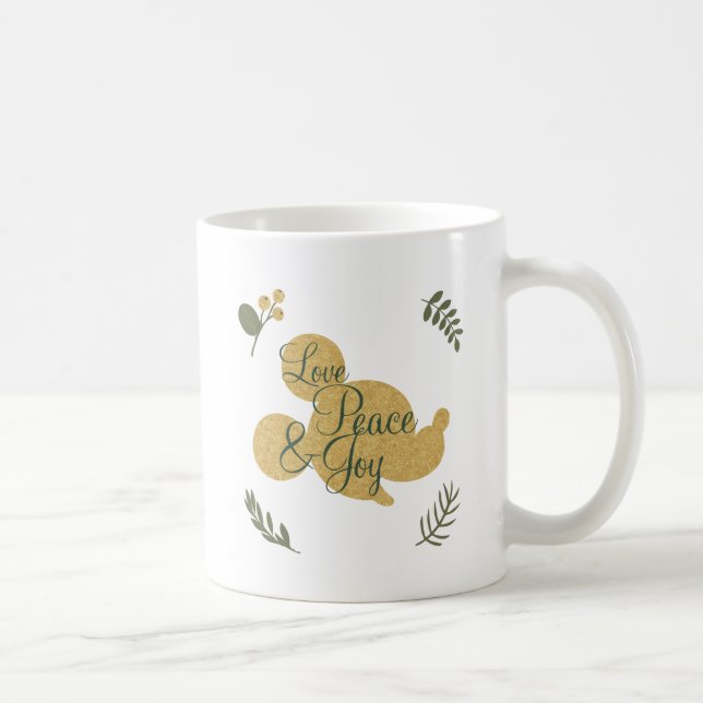Mickey Mouse | Christmas Love, Peace & Joy Coffee Mug (Right)