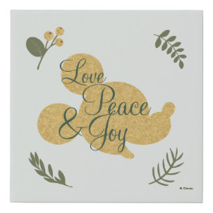 Mickey Mouse   Christmas Love, Peace & Joy Faux Canvas Print