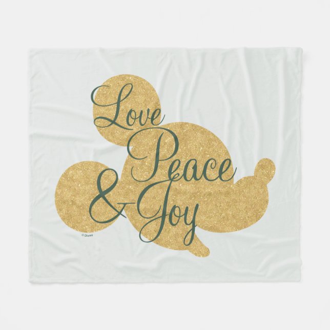 Mickey Mouse | Christmas Love, Peace & Joy Fleece Blanket (Front (Horizontal))