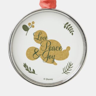 Mickey Mouse | Christmas Love, Peace & Joy Metal Ornament