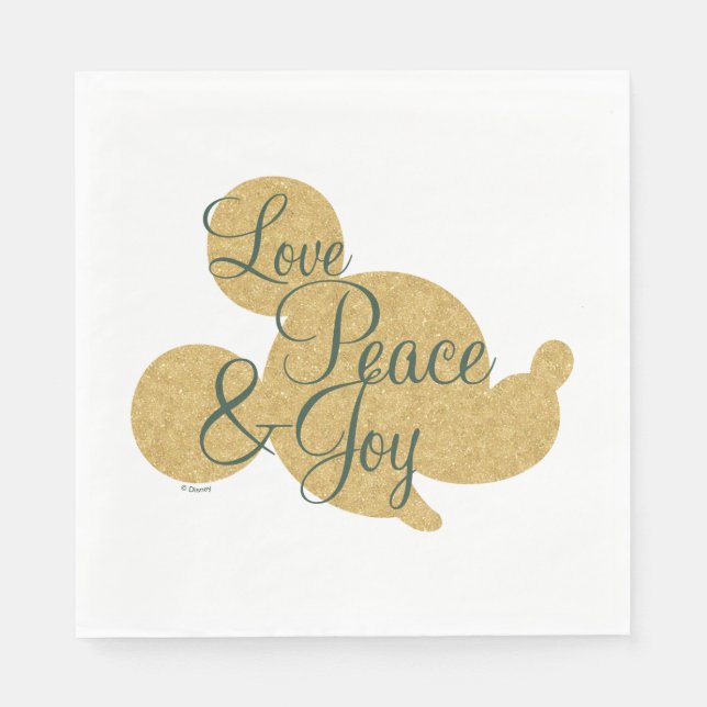 Mickey Mouse | Christmas Love, Peace & Joy Napkins (Front)