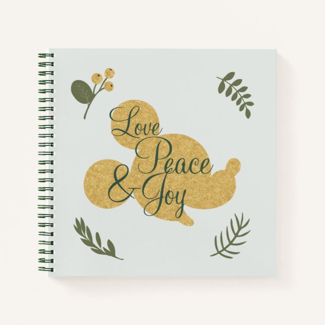 Mickey Mouse | Christmas Love, Peace & Joy Notebook (Front)