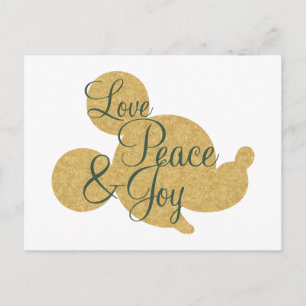 Mickey Mouse Christmas Love, Peace & Joy Postcard