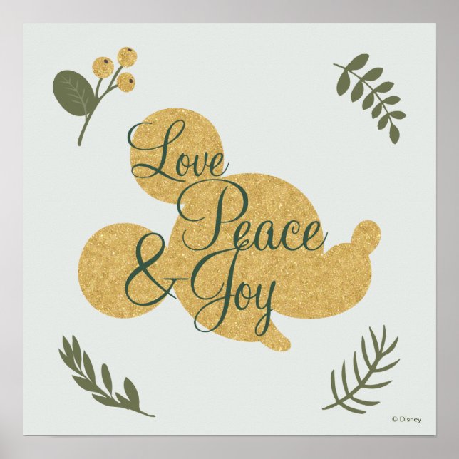 Mickey Mouse | Christmas Love, Peace & Joy Poster (Front)