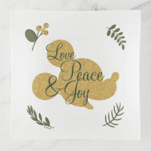 Mickey Mouse Christmas Love, Peace & Joy Trinket Tray