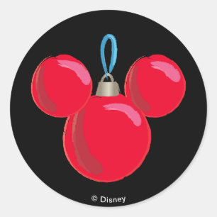 Mickey Mouse Christmas Ornament Classic Round Sticker