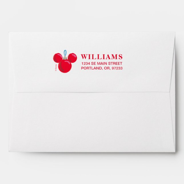Mickey Mouse Christmas Ornament Envelope (Back (Top Flap))