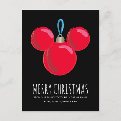 Mickey Mouse Christmas Ornament Holiday Postcard