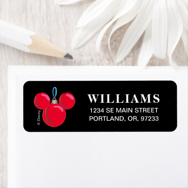 Mickey Mouse Christmas Ornament Label (Insitu)