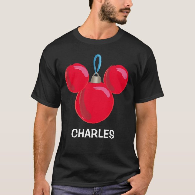 Mickey Mouse Christmas Ornament - Name T-Shirt (Front)