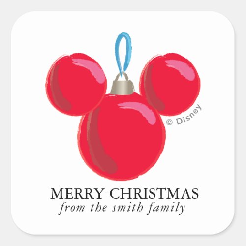 Mickey Mouse Christmas Ornament _ Personalized Square Sticker