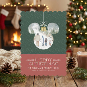Mickey Mouse Christmas Ornament with Photo Invitation