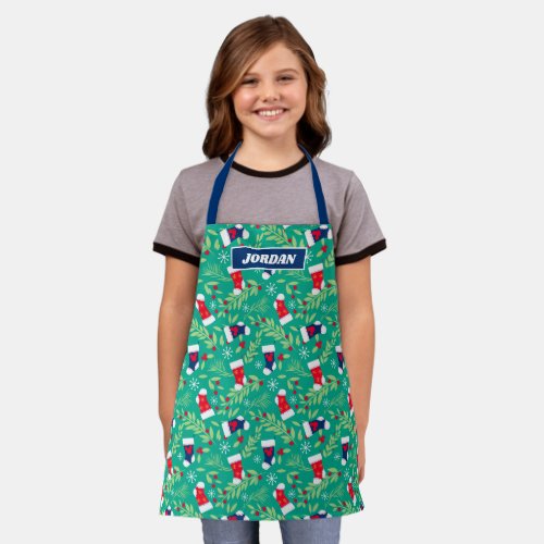 Mickey Mouse  Christmas Stockings  Holly Pattern Apron