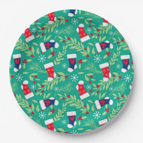 Mickey Mouse  Christmas Stockings  Holly Pattern Paper Plates