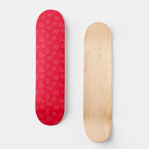 Mickey Mouse | Classic Icon Red Pattern Skateboard | Zazzle