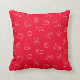 Mickey Mouse   Classic Icon Red Pattern Throw Pillow