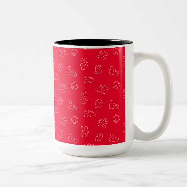 Mickey Mouse | Classic Icon Red Pattern Two-Tone Coffee Mug (Right)