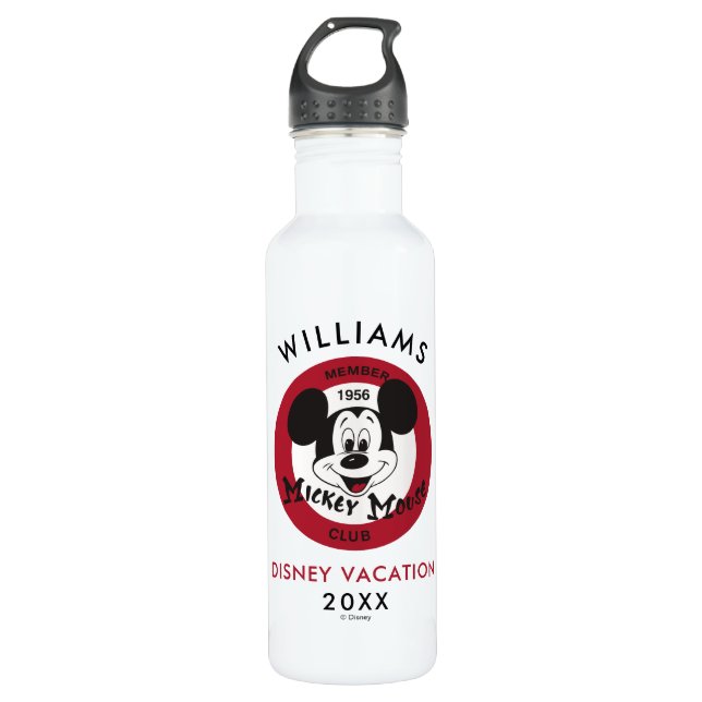 Mickey Mouse Club | Family Vacation & Year Stainless Steel Water Bottle (Front)