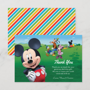 Mickey Mouse Clubhouse Birthday Thank You Card