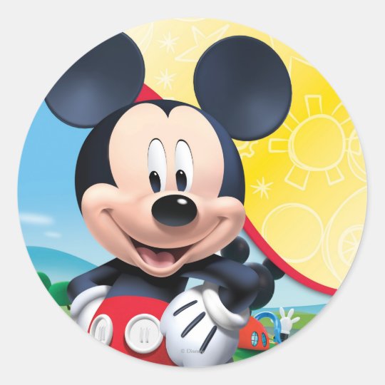 mickey mouse clubhouse playhouse classic round sticker zazzlecom