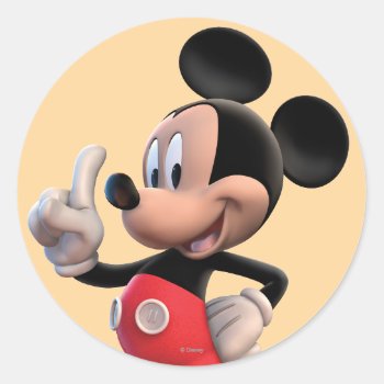 Mickey Mouse Clubhouse | Pointing Classic Round Sticker by MickeyAndFriends at Zazzle
