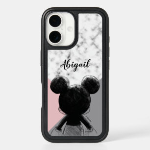 Mickey Mouse   Color Block - Pink Grey Marble iPhone 16 Case