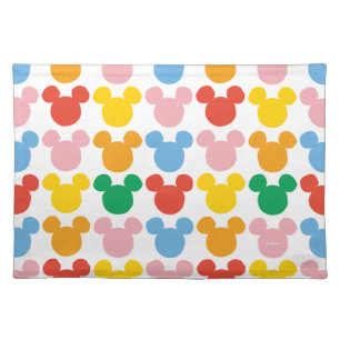 Mickey Mouse Colorful Repeating Logo Cloth Placemat