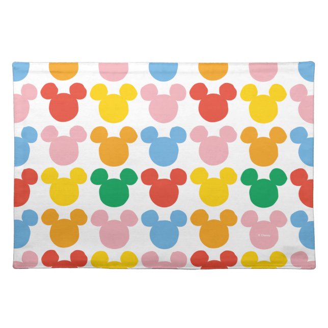Mickey Mouse | Colorful Repeating Logo Cloth Placemat (Front)