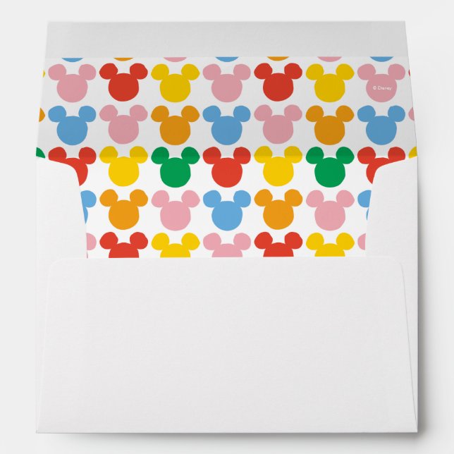 Mickey Mouse | Colorful Repeating Logo Envelope (Back (Bottom))