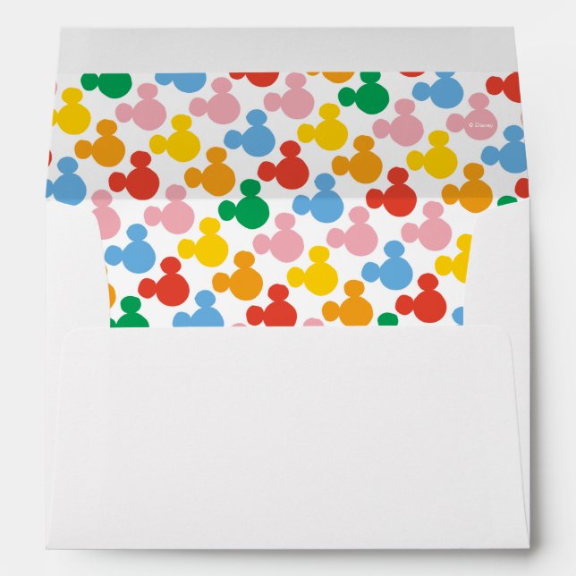 Mickey Mouse | Colorful Repeating Logo Envelope (Back (Bottom))