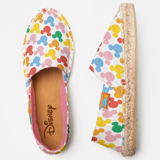 Mickey Mouse | Colorful Repeating Logo Espadrilles (Side)