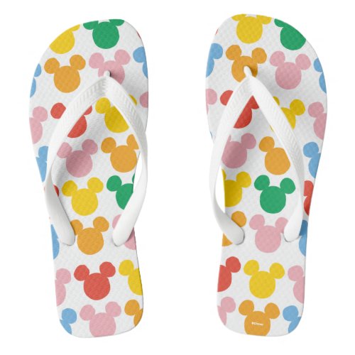 Mickey Mouse  Colorful Repeating Logo Flip Flops