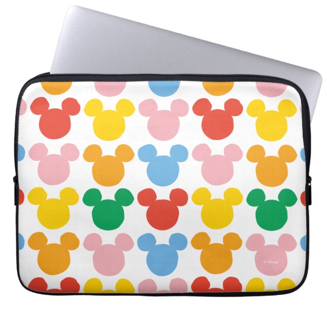 Mickey Mouse | Colorful Repeating Logo Laptop Sleeve (Front)