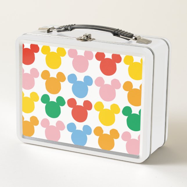 Mickey Mouse | Colorful Repeating Logo Metal Lunch Box (Front)