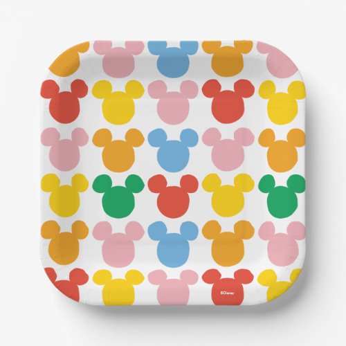 Mickey Mouse  Colorful Repeating Logo Paper Plates