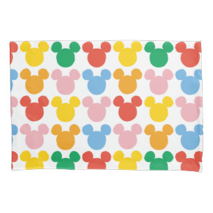 Mickey Mouse Colorful Repeating Logo Pillow Case