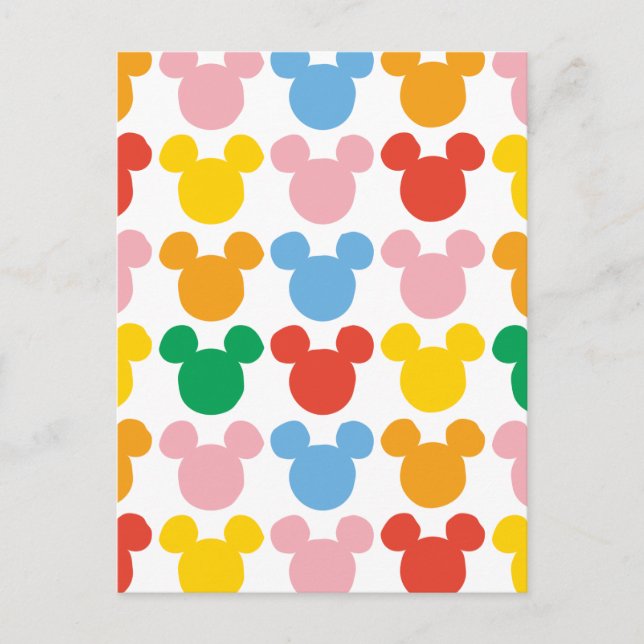 Mickey Mouse | Colorful Repeating Logo Postcard (Front)