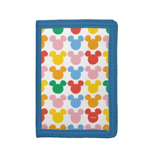 Mickey Mouse  Colorful Repeating Logo Trifold Wallet