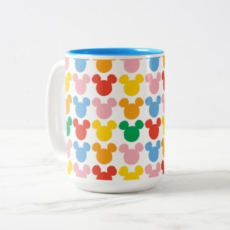 Mickey Mouse | Colorful Repeating Logo Two-Tone Coffee Mug