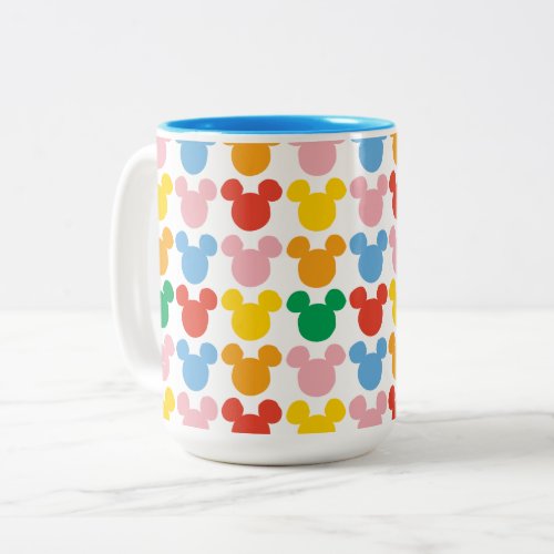 Mickey Mouse  Colorful Repeating Logo Two_Tone Coffee Mug