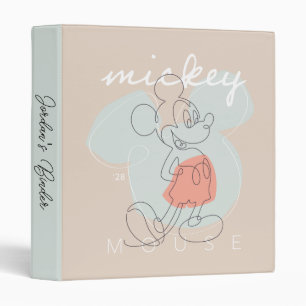 Mickey Mouse Continuous Line Graphic 3 Ring Binder
