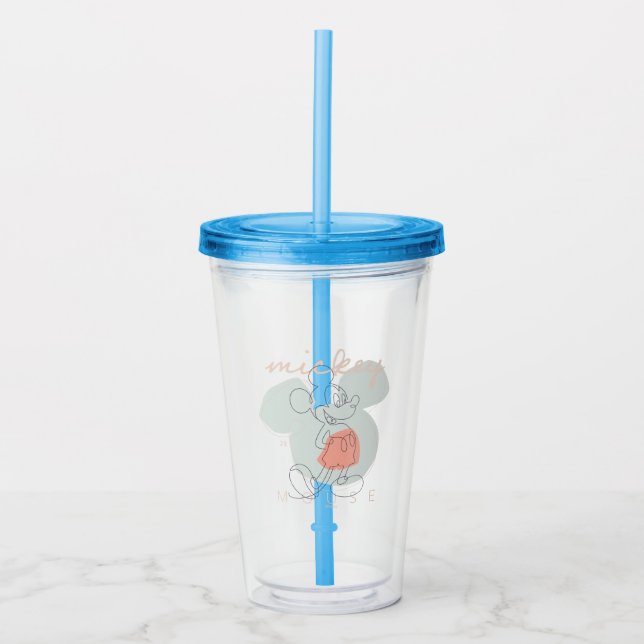 Mickey Mouse Continuous Line Graphic Acrylic Tumbler (Front)
