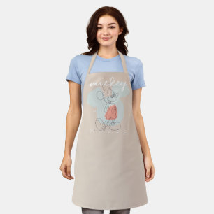 Mickey Mouse Continuous Line Graphic Apron