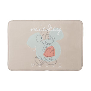 Mickey Mouse Continuous Line Graphic Bath Mat